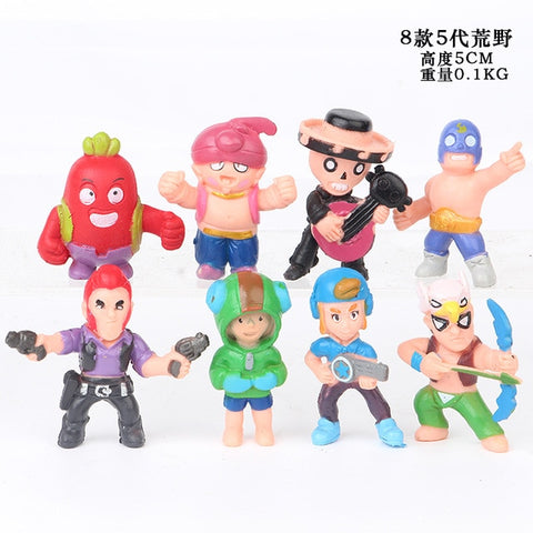 18pcs/lot Brawl game cartoon star hero figure model Spike Shelly Leon PRIMO MORTIS doll kawaii cute toy gift for boy girl kids