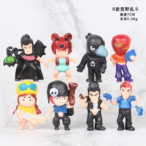 18pcs/lot Brawl game cartoon star hero figure model Spike Shelly Leon PRIMO MORTIS doll kawaii cute toy gift for boy girl kids
