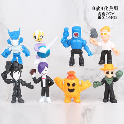 18pcs/lot Brawl game cartoon star hero figure model Spike Shelly Leon PRIMO MORTIS doll kawaii cute toy gift for boy girl kids