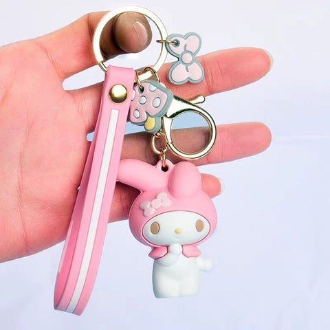 Sanrio Series My Melody Pudding Doll KT Cat Keychains Women Girls Charm Bags key chain Accessories Pendant Car New Key ring 2020