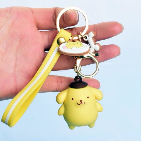 Sanrio Series My Melody Pudding Doll KT Cat Keychains Women Girls Charm Bags key chain Accessories Pendant Car New Key ring 2020