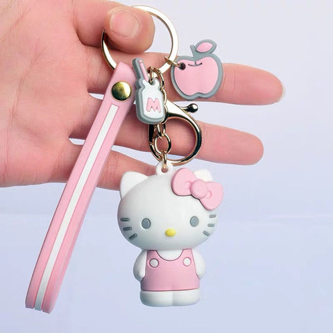 Sanrio Series My Melody Pudding Doll KT Cat Keychains Women Girls Charm Bags key chain Accessories Pendant Car New Key ring 2020