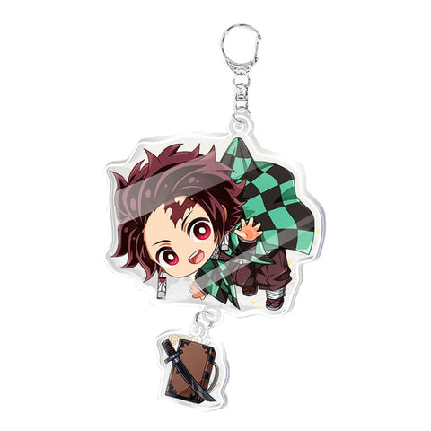 Anime Demon Slayer Kimetsu no Yaiba Two-sided Keychain Tanjirou Nezuko Zenitsu Inosuke Cosplay Acrylic Key Chain for Fans Gift