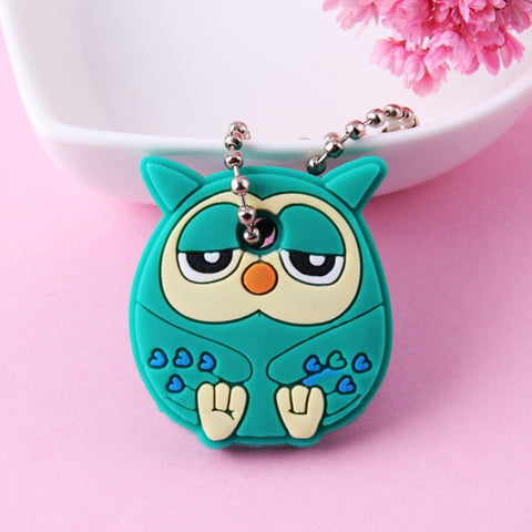 Cute Cartoon Keychain Silicone Stitch Protective Key Case Cover for Key Control Dust Cap Holder Gift Women Key Chain