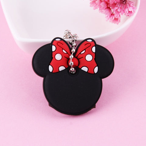 Cute Cartoon Keychain Silicone Stitch Protective Key Case Cover for Key Control Dust Cap Holder Gift Women Key Chain