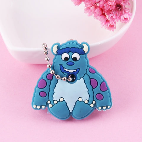 Cute Cartoon Keychain Silicone Stitch Protective Key Case Cover for Key Control Dust Cap Holder Gift Women Key Chain