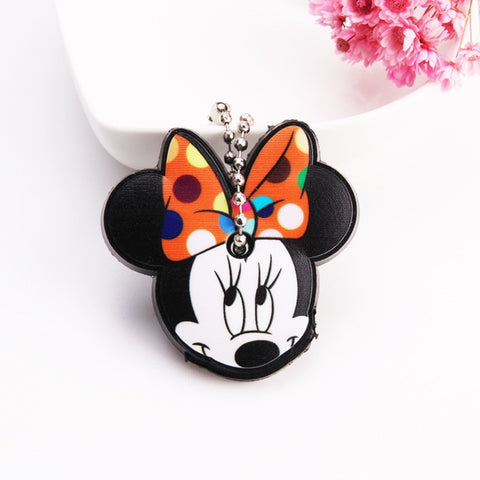 Cute Cartoon Keychain Silicone Stitch Protective Key Case Cover for Key Control Dust Cap Holder Gift Women Key Chain