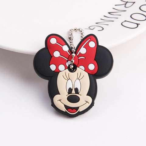 Cute Cartoon Keychain Silicone Stitch Protective Key Case Cover for Key Control Dust Cap Holder Gift Women Key Chain