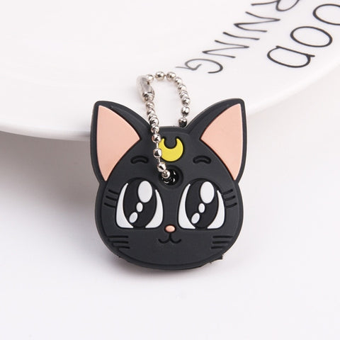 Cute Cartoon Keychain Silicone Stitch Protective Key Case Cover for Key Control Dust Cap Holder Gift Women Key Chain