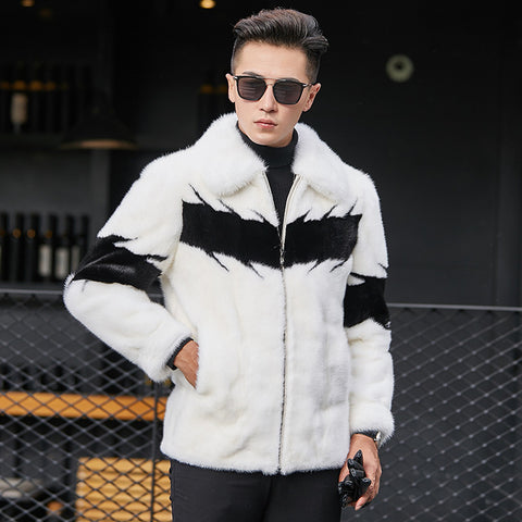 Men's Fur Coat Real Mink Fur Jacket Hooded Plus Size Mens Mink Coat Short Luxury Jackets Men Natural Fur Coats KJ1404