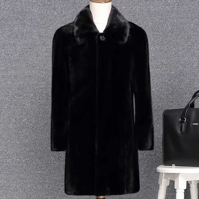 Mens Mink Coat Real Fur Coat Men Clothes 2020 Long Winter Jacket Natural Fur Coats and Jackets Warm Outerwear KJ2723