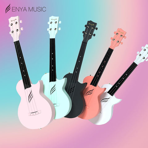 Enya Ukulele Concert NOVA U Carbon Fiber Ukelele Beginner Kit String Instruments Hawaii Mini Guitar with Semi-hard Case Strap