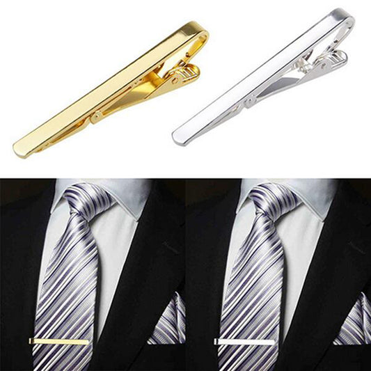 Men Tie Clips Fashion Metal Silver Gold Simple Necktie Tie Bar Clasp Clips Clamp Pins for Men Gift New Design