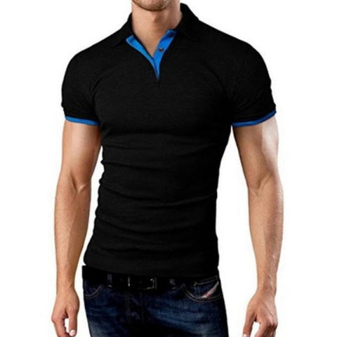 Fashion Mens Polo Shirt 2019 New Summer Shorts Sleeve Turn-over Collar Slim Tops Casual Breathable Solid Color Business Shirt