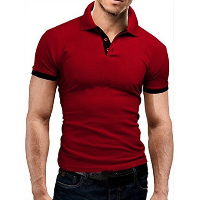 Fashion Mens Polo Shirt 2019 New Summer Shorts Sleeve Turn-over Collar Slim Tops Casual Breathable Solid Color Business Shirt