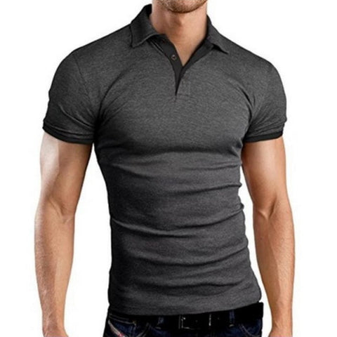 Fashion Mens Polo Shirt 2019 New Summer Shorts Sleeve Turn-over Collar Slim Tops Casual Breathable Solid Color Business Shirt