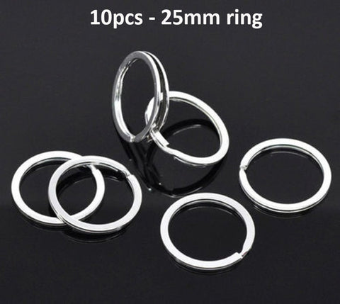 Silver Plated Metal Blank Keyring Keychain Split Ring Keyfob Key Holder Rings Women Men DIY Key Chains Accessories