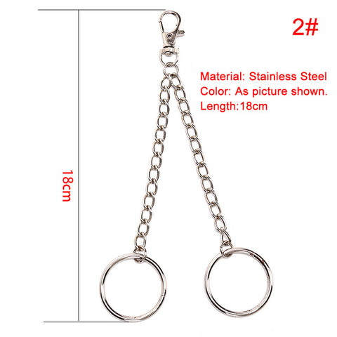 Metal Trousers Pant Chain Wallet Belt Rock Punk Jeans Keychain Silver Ring Clip Keyring HipHop Trendy Jewelry New