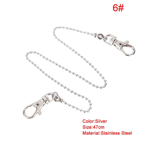 Metal Trousers Pant Chain Wallet Belt Rock Punk Jeans Keychain Silver Ring Clip Keyring HipHop Trendy Jewelry New