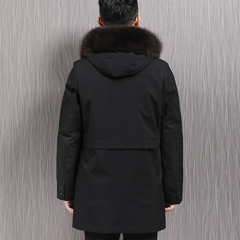 Winter Real Fur Coat Men Parka Fox Fur Collar Jacket Mink Fur Liner Warm Parkas Men Overcoat Fur Jacket 26-9817173 YY322