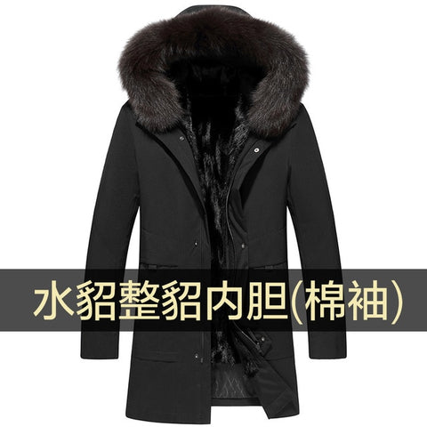 Winter Real Fur Coat Men Parka Fox Fur Collar Jacket Mink Fur Liner Warm Parkas Men Overcoat Fur Jacket 26-9817173 YY322