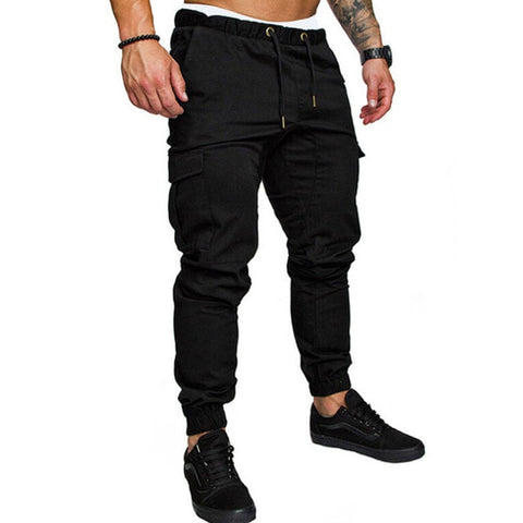 Men Casual Joggers Pants Solid Thin Cargo Sweatpants Male Multi-pocket Trousers New Mens Sportswear Hip Hop Harem Pencil Pants