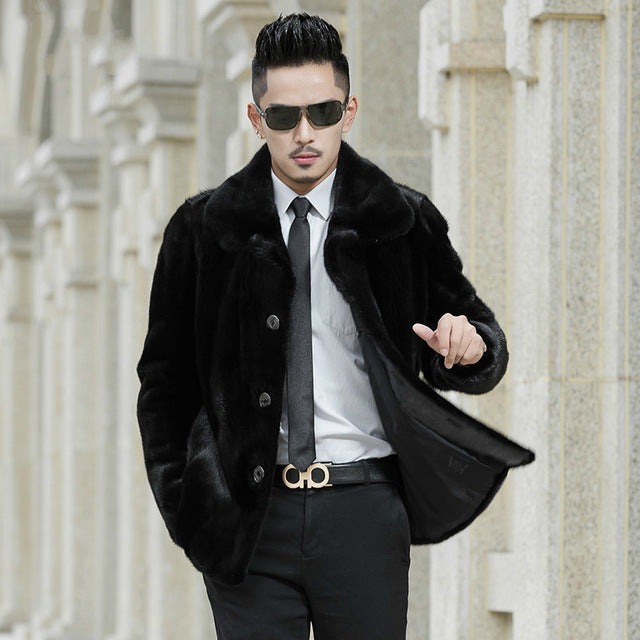 Real Mink Fur Coat Men Winter Jacket Man New Natural Fur Coats Mens Mink Jackets Luxury Coat overcoat G05-AC618 KJ1346