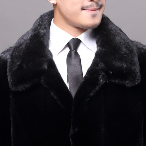 2020 New Real Mink Fur Coat Men Winter Jacket Hooded Long Mens Mink Coat Plus Size Natural Mink Fur Jackets KJ3093