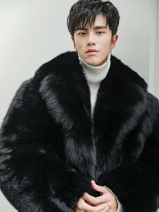 Real Fur Coat Men Long Winter Jacket Natural Fox Fur Coats Luxury Jacket Men Clothes 2020 Warm Overcoat 8284 KJ3311