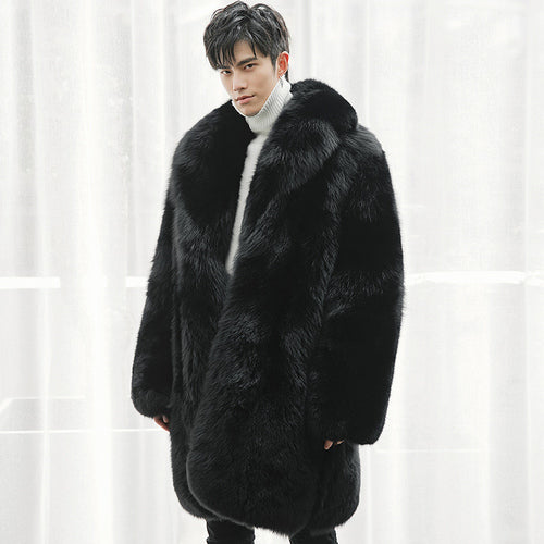 Real Fur Coat Men Long Winter Jacket Natural Fox Fur Coats Luxury Jacket Men Clothes 2020 Warm Overcoat 8284 KJ3311