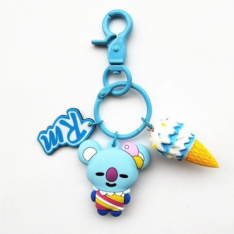 Cartoon Acrylic Key Chains Bag Pendant Fashion Creative BT21 Key Chain Bang-tan Boys K-pop Key Buckle Accessories Gift