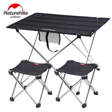 Naturehike Collapsible Lightweight Aluminum Portable Roll Up Outdoor Folding Camping Table Patio Metal Foldable Picnic Table