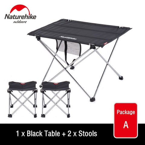 Naturehike Collapsible Lightweight Aluminum Portable Roll Up Outdoor Folding Camping Table Patio Metal Foldable Picnic Table