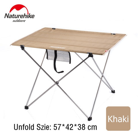 Naturehike Collapsible Lightweight Aluminum Portable Roll Up Outdoor Folding Camping Table Patio Metal Foldable Picnic Table