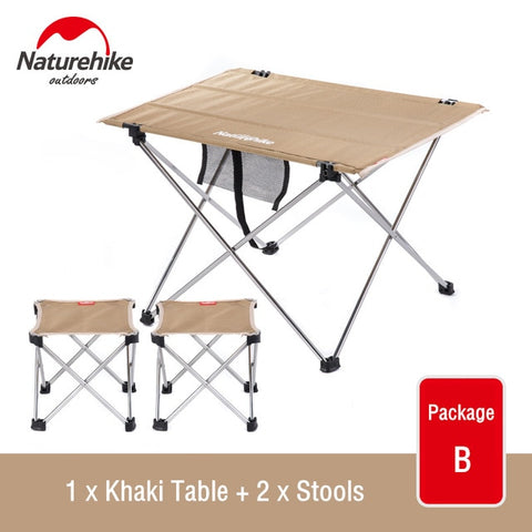 Naturehike Collapsible Lightweight Aluminum Portable Roll Up Outdoor Folding Camping Table Patio Metal Foldable Picnic Table