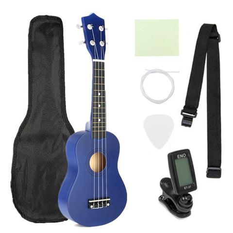 21 inch Ukelele Soprano 4 Strings Hawaiian Spruce Basswood Guitar Musical Instrument Set Kits+Tuner+String+Strap+Bag