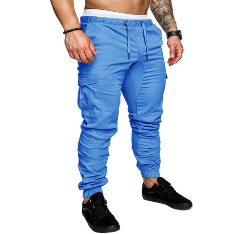 Autumn Men Pants Hip Hop Harem Joggers Pants 2019 New Male Trousers Mens Solid Multi-pocket Cargo Pants Skinny Fit Sweatpants