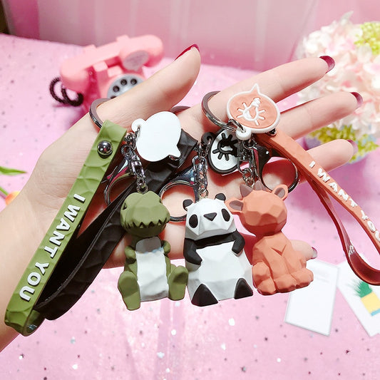 2019 New Fashion Cute Dinosaur Keychain Key Ring Cat Fashion Cartoon Key Chain Creative Car Bag Phone Key Ring