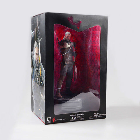 25cm Wicher 3 Wild Hunt Geralt Of Rivia PVC Collective Action Figure Dark Horse Deluxe Keychain Model Toy