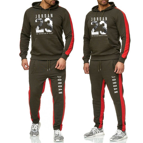 Brand Clothing Men's Fashion Tracksuit Casual Sportsuit Men Hoodies Sweatshirts Sportswear JORDAN 23 Coat+Pant Men Set