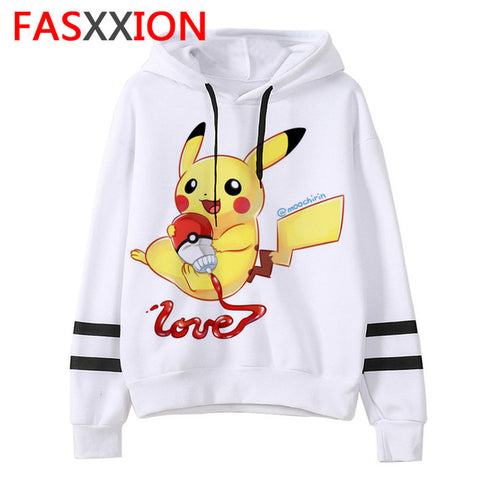 pokemon go Sweatshirt kawaii cartoon men/women pikachu Hoodies Oversized streetwear funny male Tumblr Grunge vintage