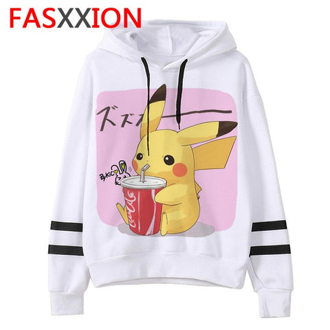 pokemon go Sweatshirt kawaii cartoon men/women pikachu Hoodies Oversized streetwear funny male Tumblr Grunge vintage