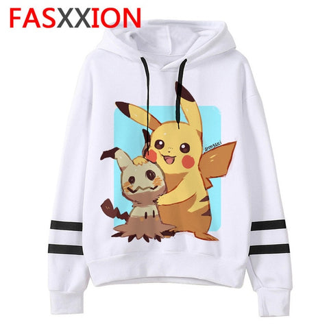 pokemon go Sweatshirt kawaii cartoon men/women pikachu Hoodies Oversized streetwear funny male Tumblr Grunge vintage