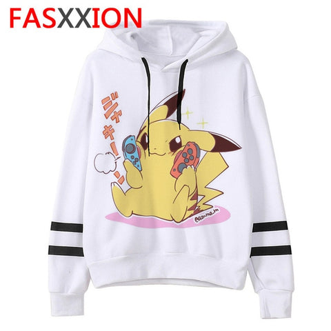 pokemon go Sweatshirt kawaii cartoon men/women pikachu Hoodies Oversized streetwear funny male Tumblr Grunge vintage