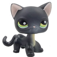 pet shop toys rare stands little short hair kitten pink #2291 grey #5 black #994 old original kitty  figure collection