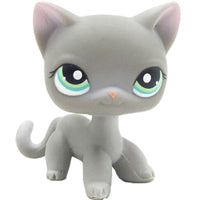 pet shop toys rare stands little short hair kitten pink #2291 grey #5 black #994 old original kitty  figure collection