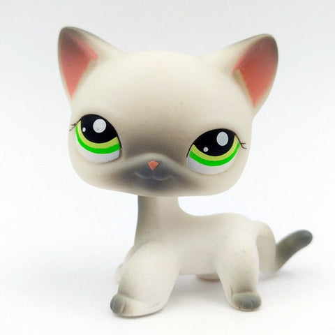 pet shop toys rare stands little short hair kitten pink #2291 grey #5 black #994 old original kitty  figure collection