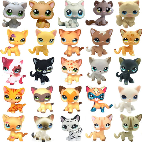 rare pet shop toys mini stands short hair kitten old figures collection original cute animal