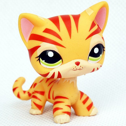 rare pet shop toys mini stands short hair kitten old figures collection original cute animal