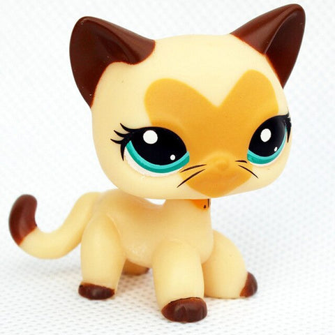 rare pet shop toys mini stands short hair kitten old figures collection original cute animal